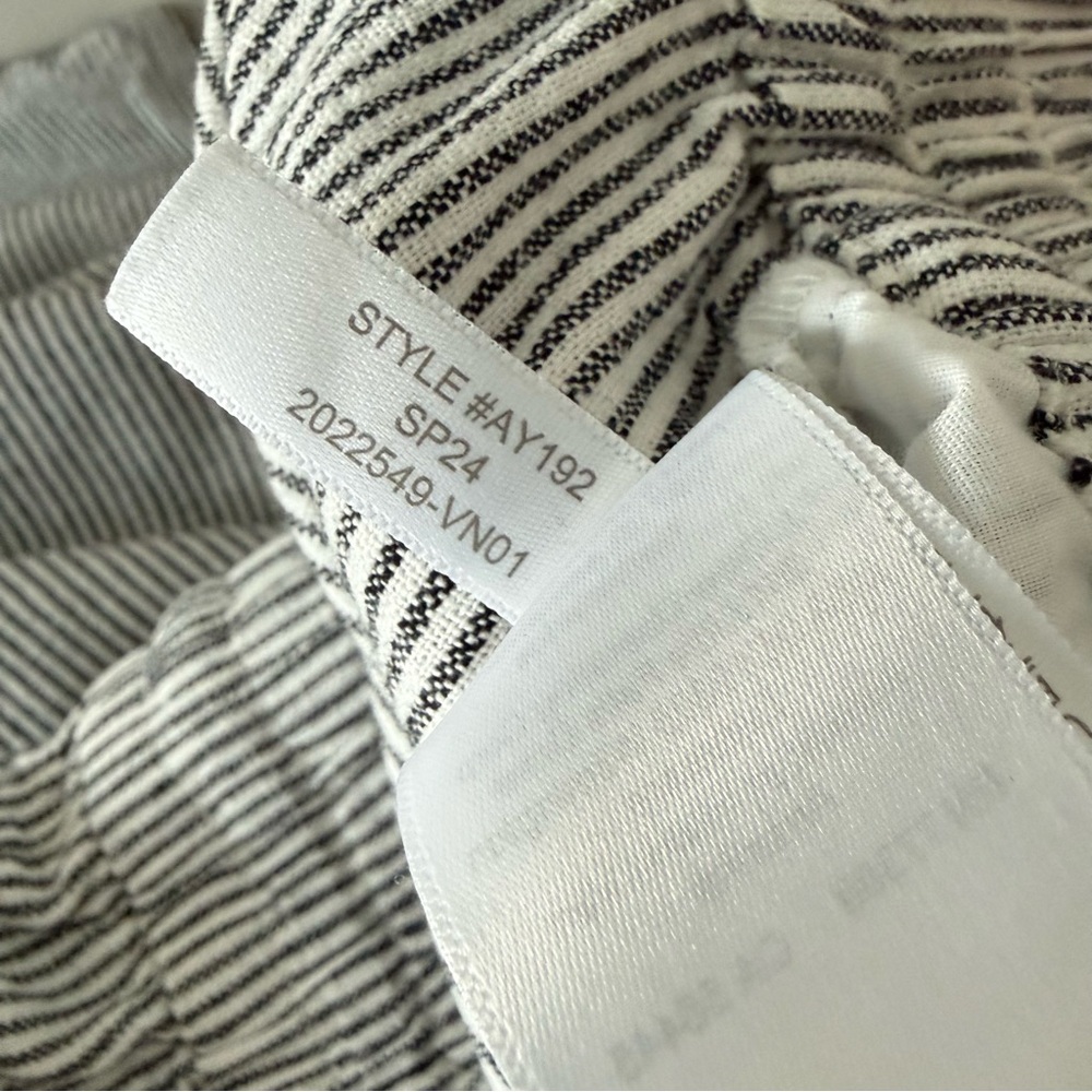 J Crew Striped Linen Cotton Blend Drawstring Pant in Black and White 10 - Picture 11 of 13
